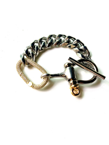 ARIES BRACELET - silver with gold clasp