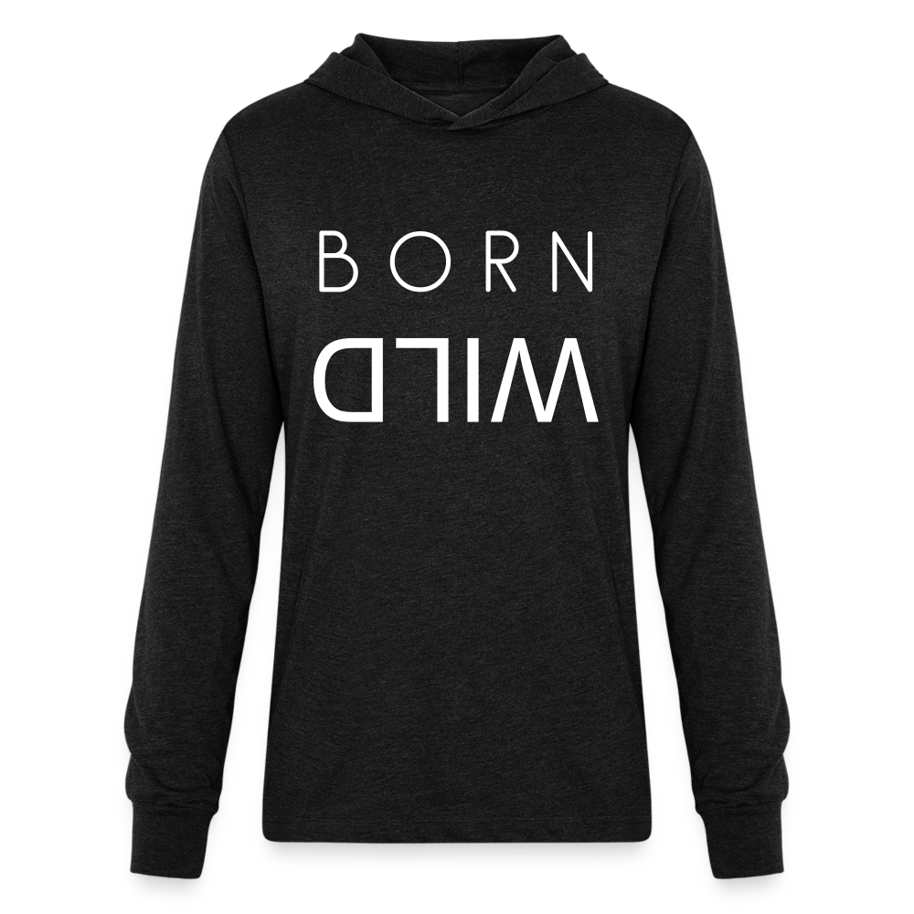 BORN WILD | Light Weight Hoodie | Long Sleeve - heather black