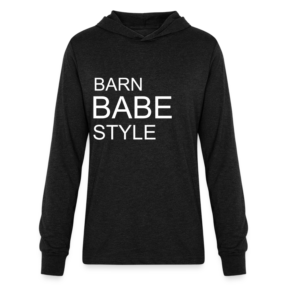 BARN BABE | Unisex Long Sleeve Hoodie Shirt - heather black