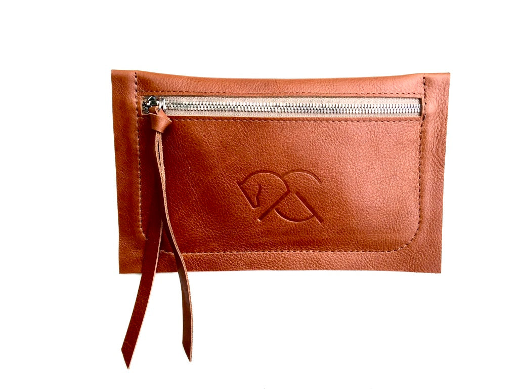 MARENGO CLUTCH | Red dun | Leather Waist Bag | Hip Bag | Equestrian Leather Pouch - AtelierCG™