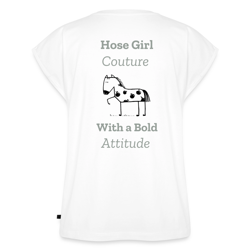 Women's Roll Cuff T-Shirt - white