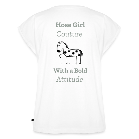 Women's Roll Cuff T-Shirt - white