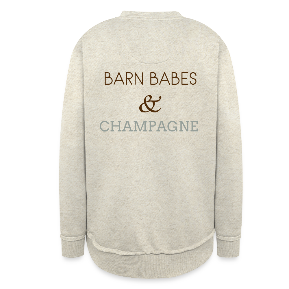 BARN BABES & CHAMPAGNE | Fleece Sweatshirt - heather oatmeal
