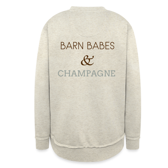 BARN BABES & CHAMPAGNE | Fleece Sweatshirt - heather oatmeal