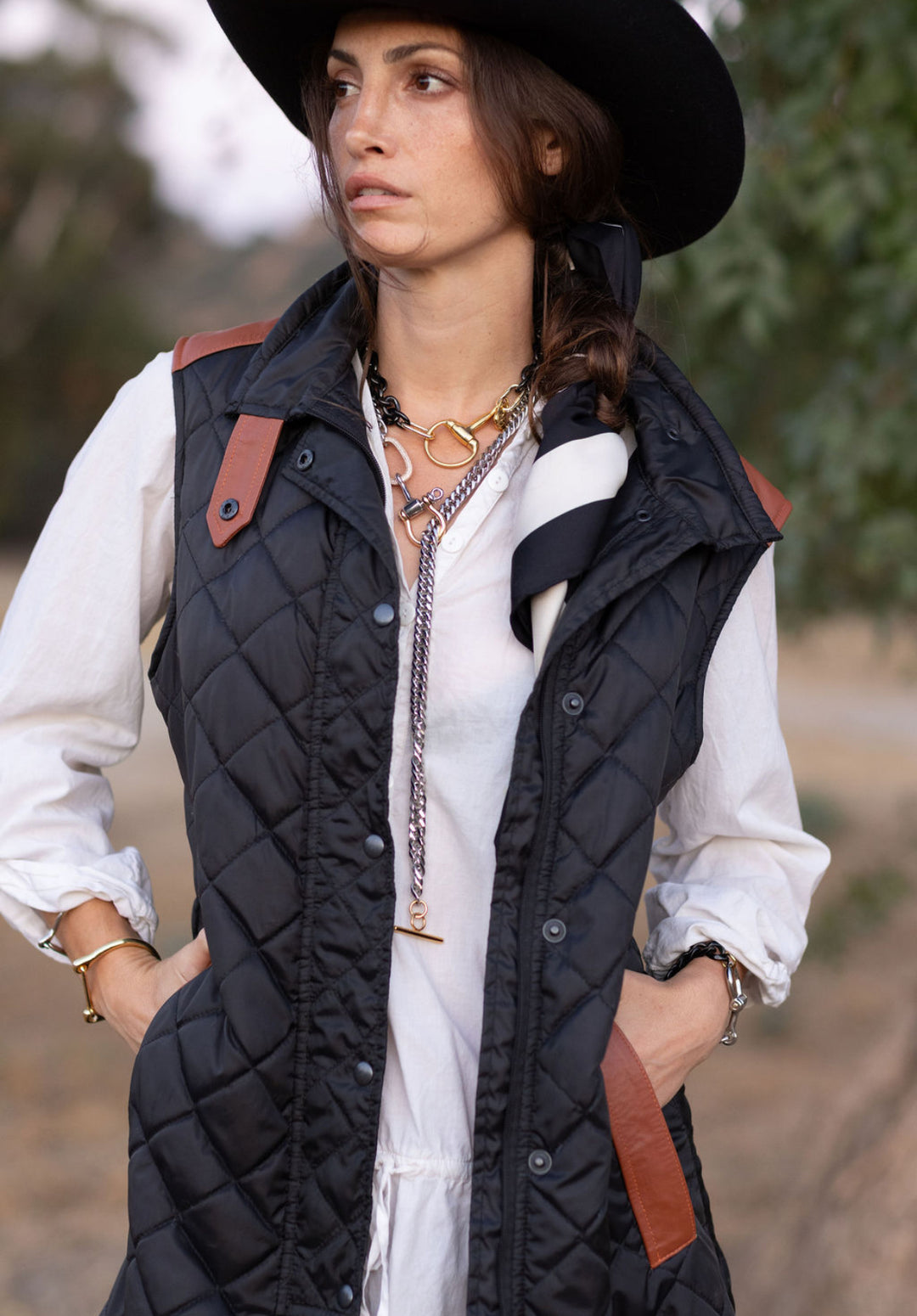 LIGHT WEIGHT MALIN VEST LONG - black