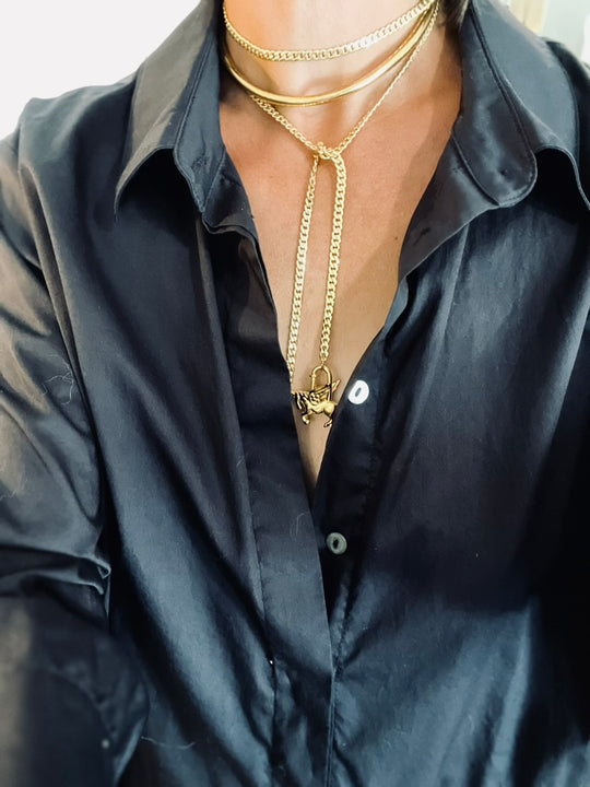 ARMANI CUFF CHOKER NECKLACE | gold
