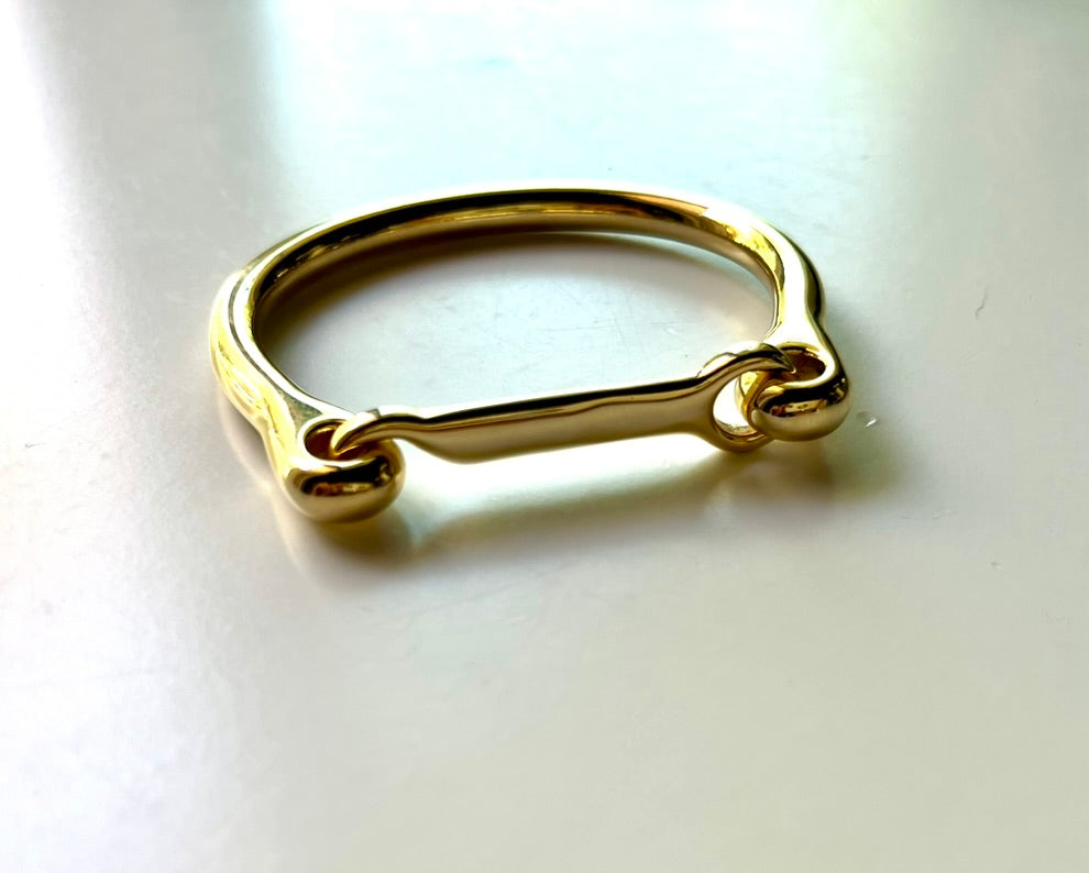 LUSITANO HORSESHOE CUFF - GOLD | Equestrian Jewelry | Equestrian Gifts | Stainless Steel Bangle - AtelierCG™