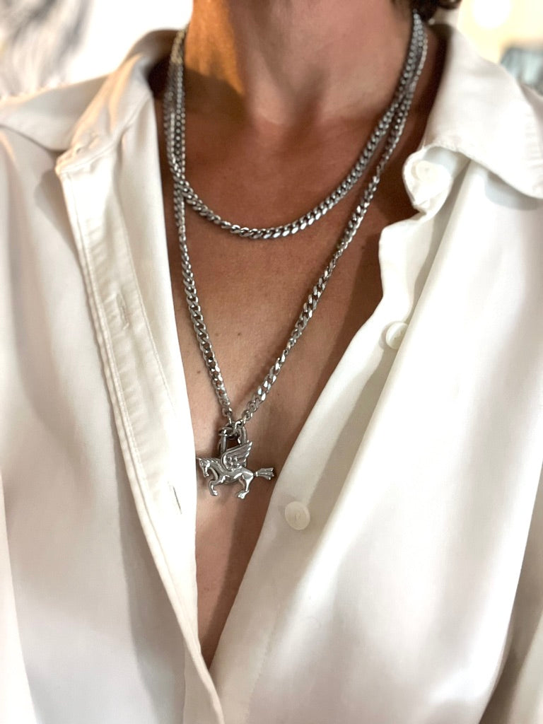 WA LARIAT NECKLACE | silver