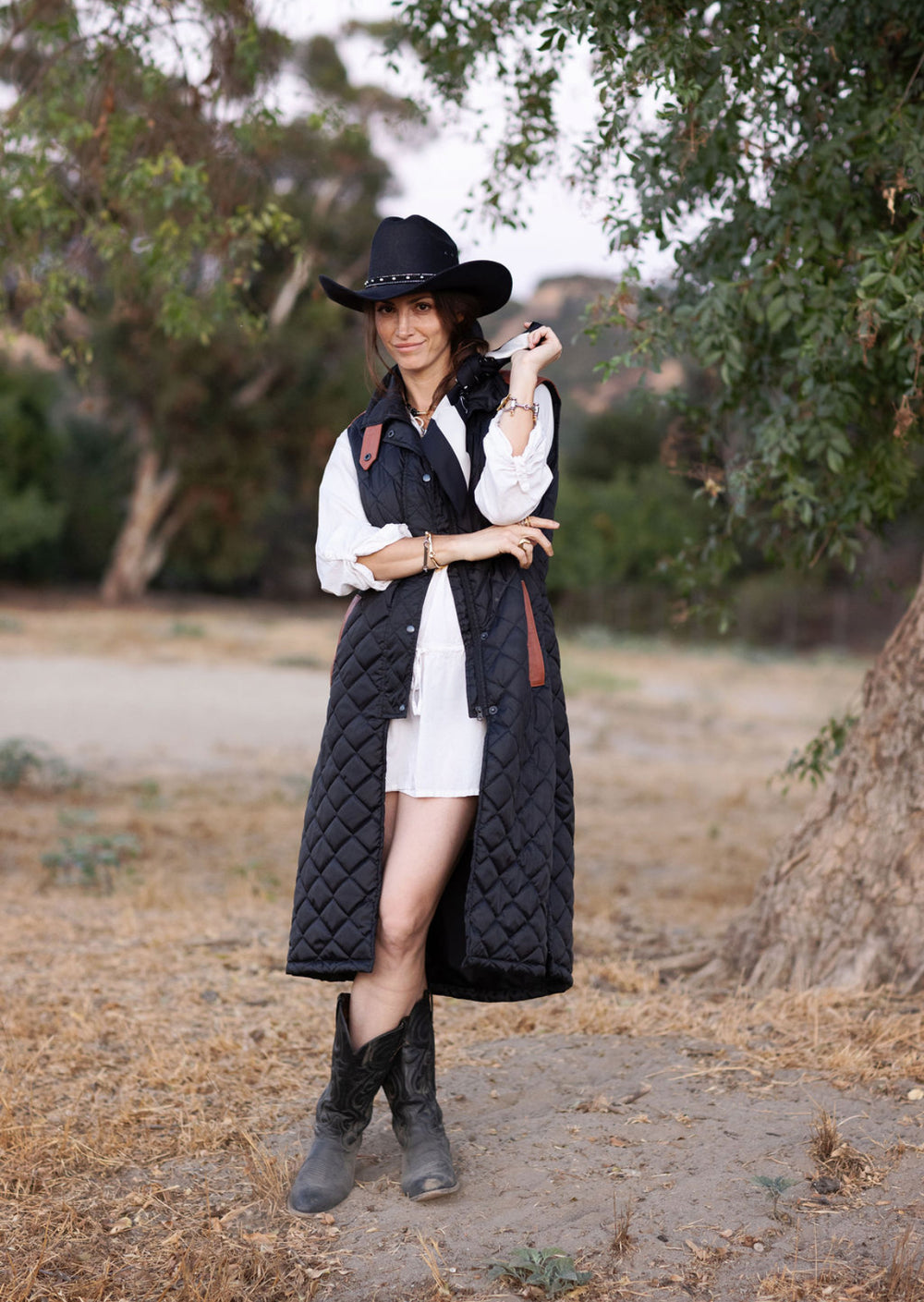 LIGHT WEIGHT MALIN VEST LONG - black