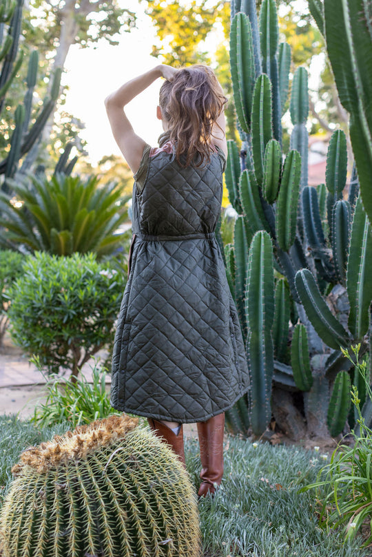 LIGHT WEIGHT MALIN VEST LONG - hunter green
