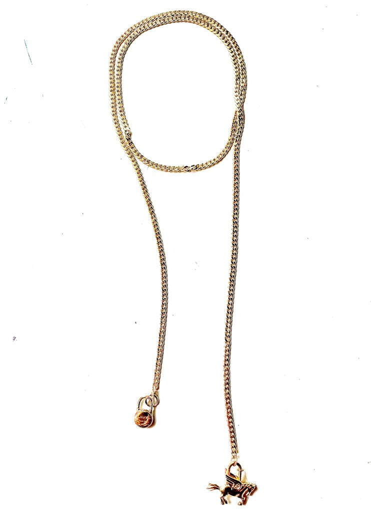 WA LARIAT NECKLACE | gold