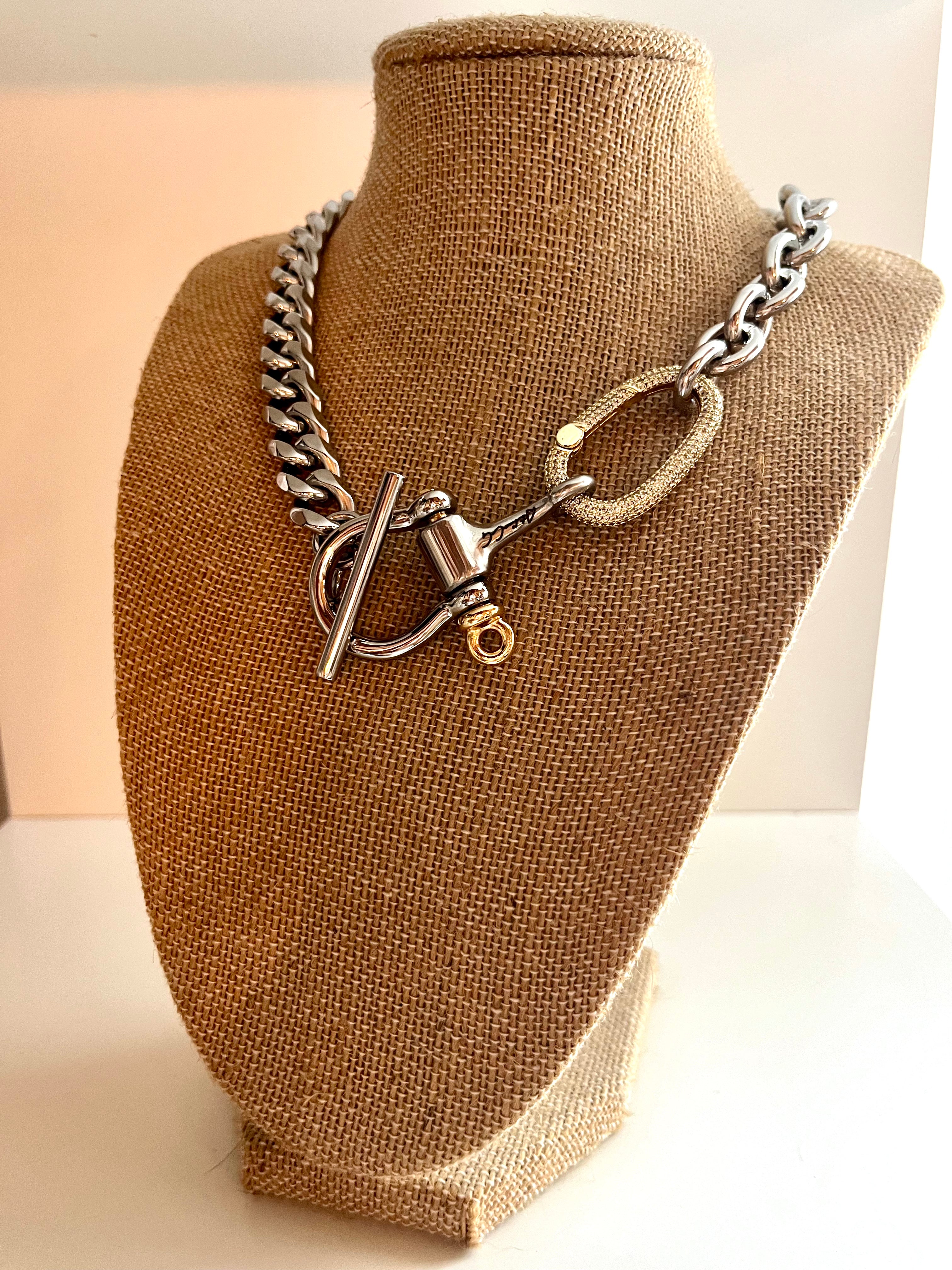 ARIES NECKLACE - silver with gold clasp