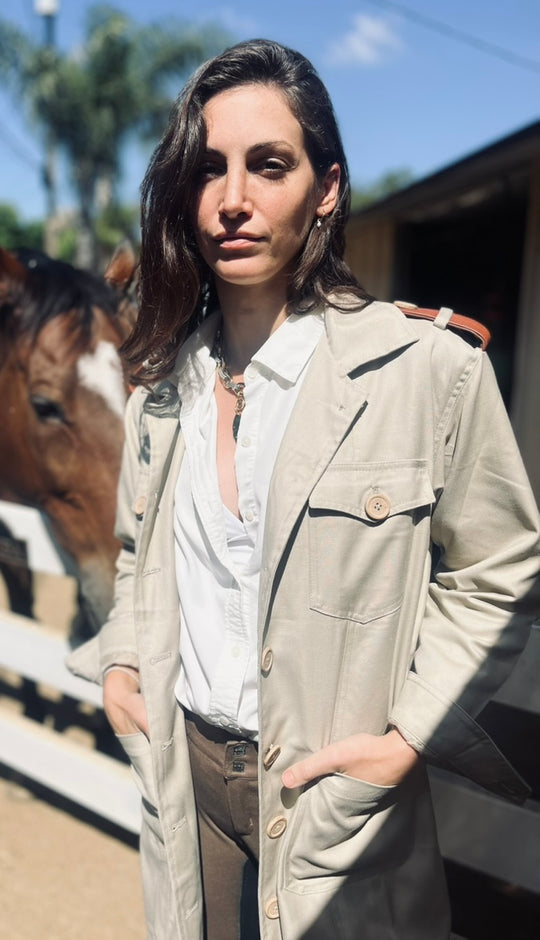 VELVET CHAMPAGNE SUMMER COAT | light tan