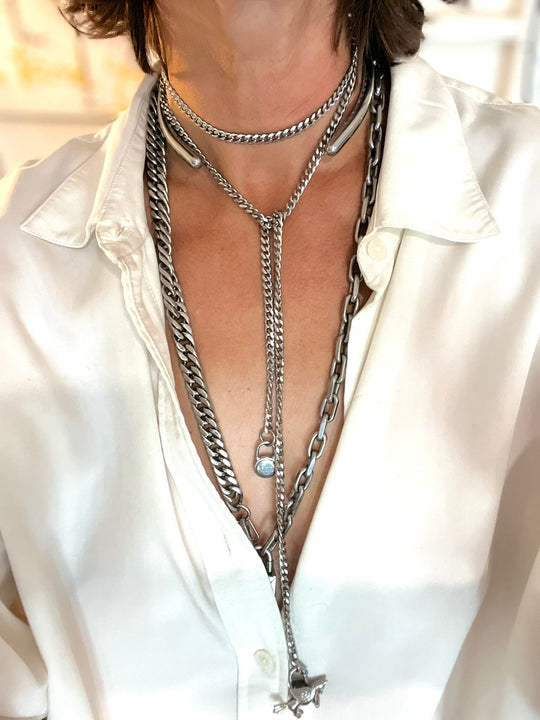 WA LARIAT NECKLACE | silver