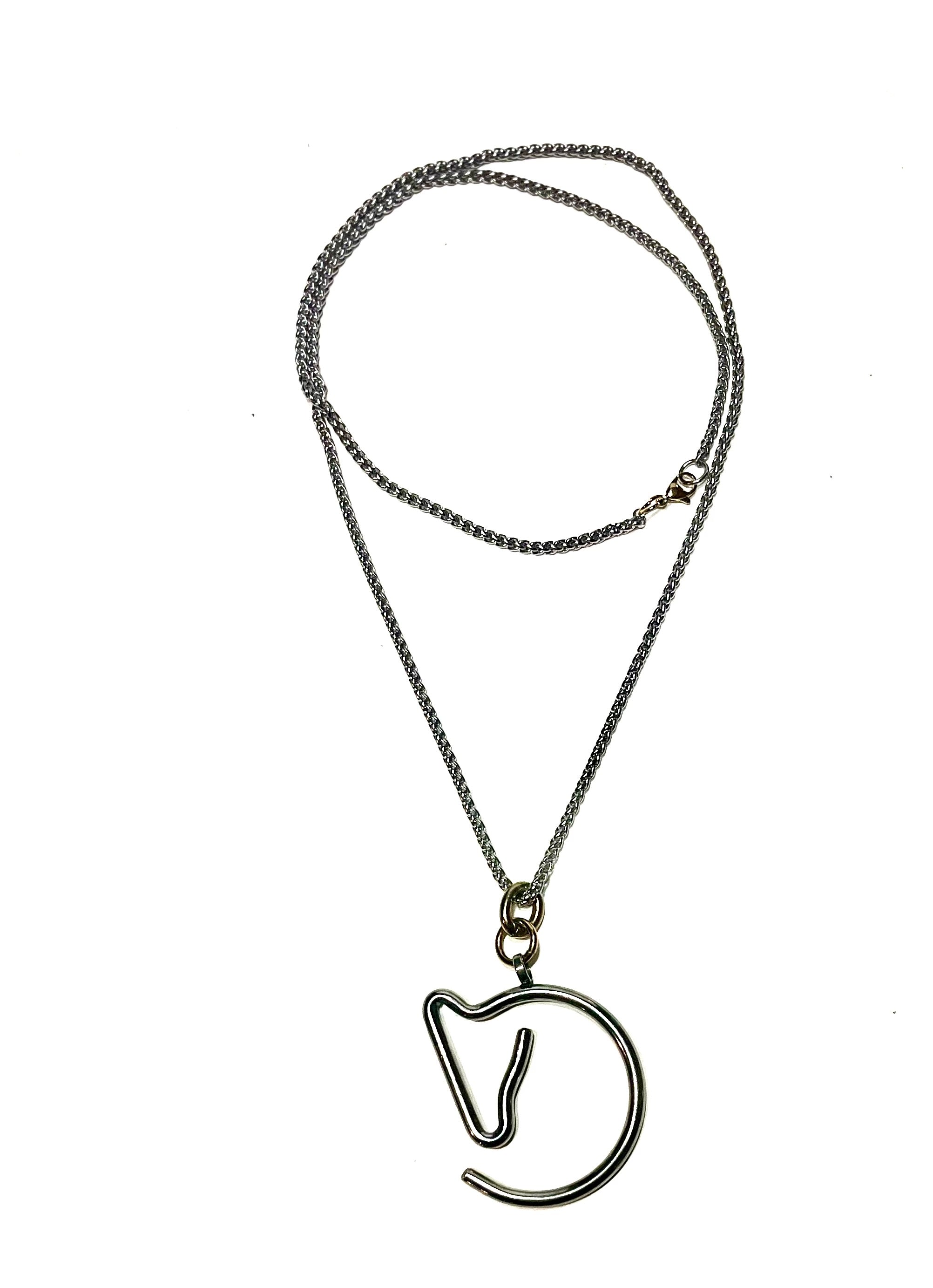 GUDENA HORSE PENDANT NECKLACE  - silver