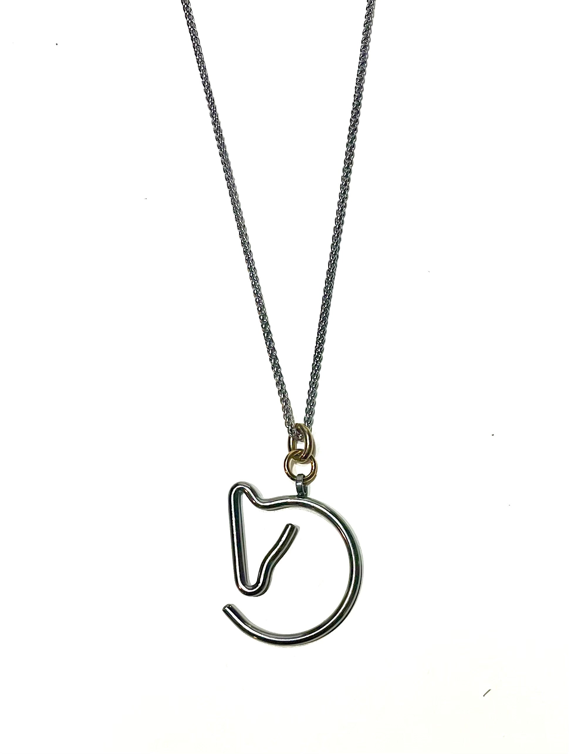 GUDENA HORSE PENDANT NECKLACE  - silver