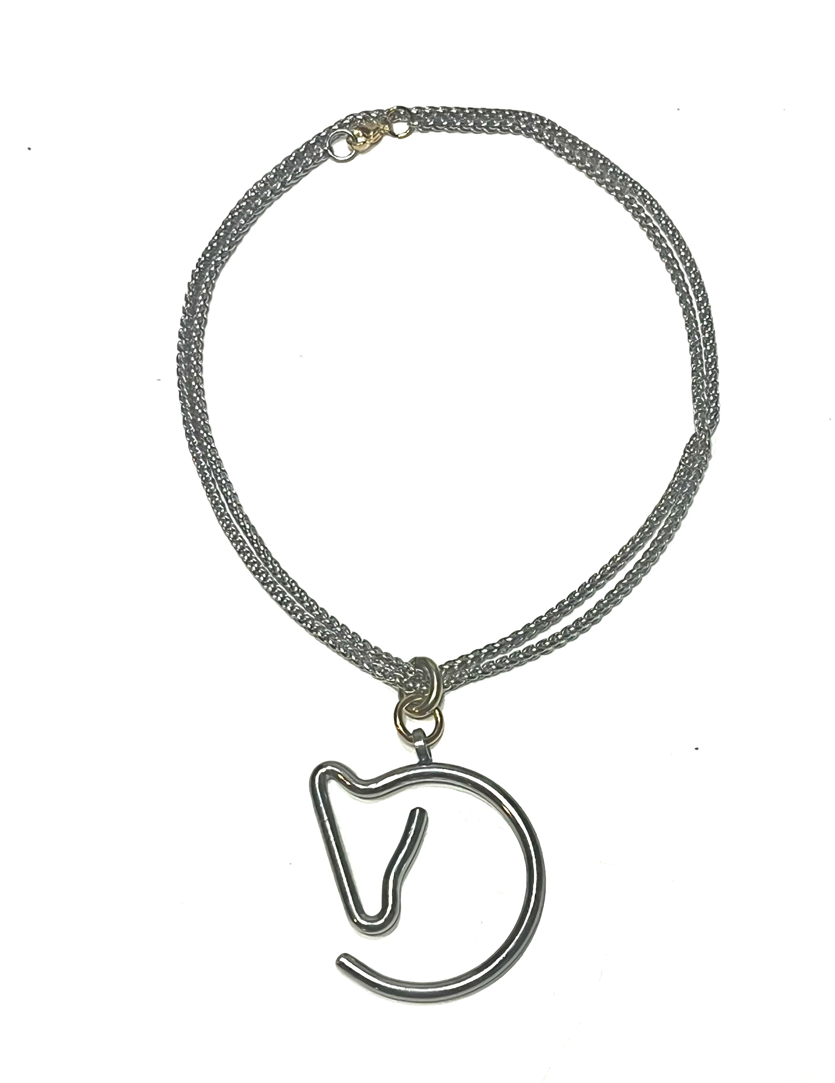 GUDENA HORSE PENDANT NECKLACE  - silver