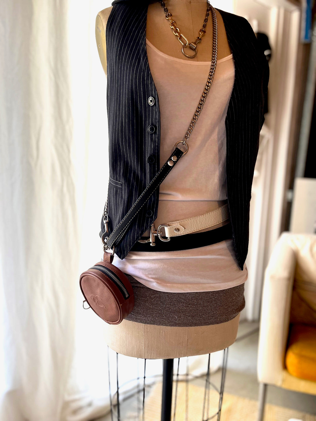 BLAISE ZIP POUCH - brown - Treat pouch, party pouch - belt bag - mini shoulder bag - coin pouch - AtelierCG™
