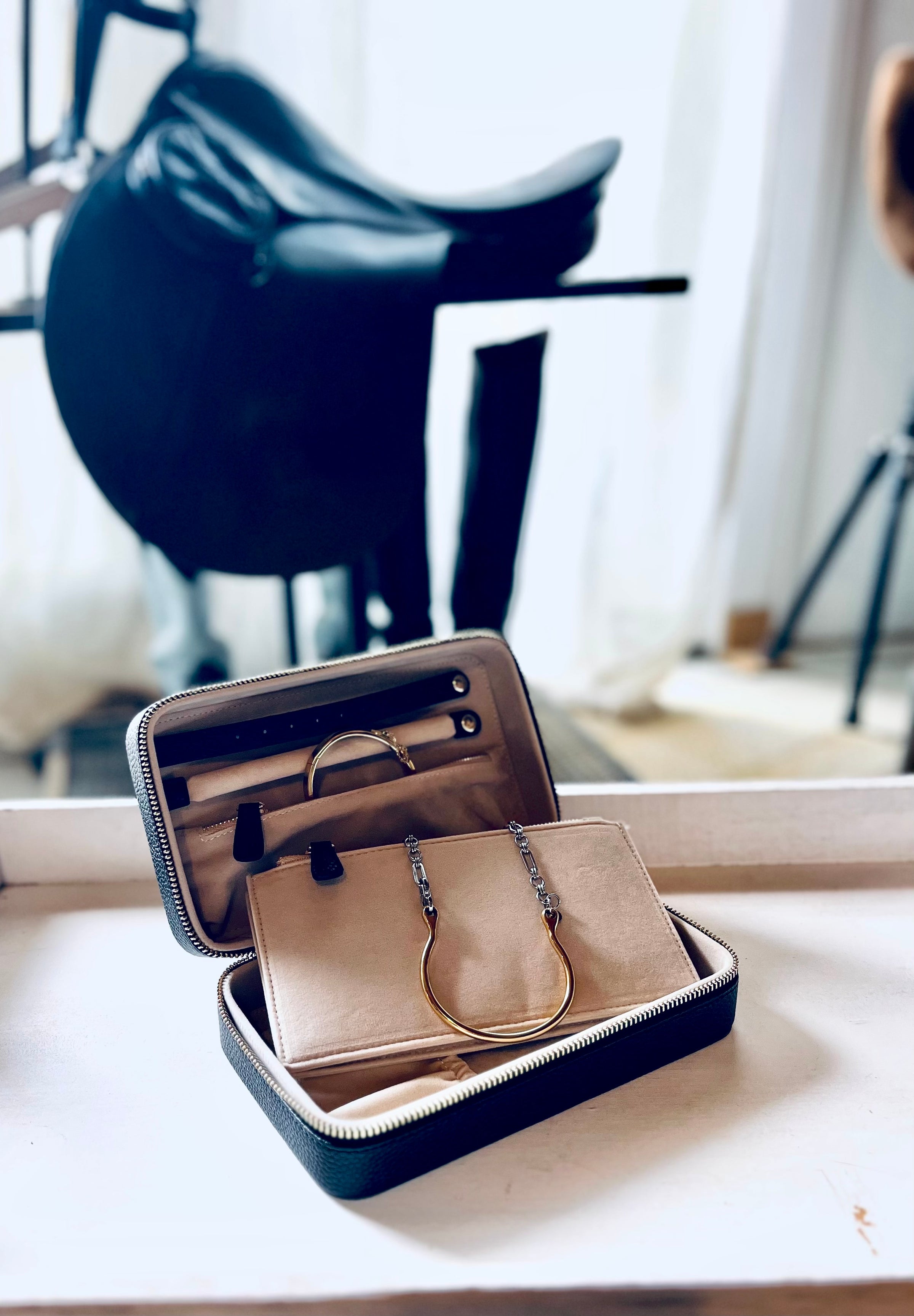 MALIAH JEWELRY CASE | black leather | AtelierCG™