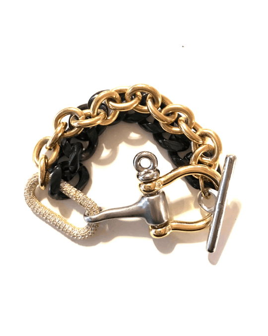 ARIES DOUBLE BRACELET | black & gold
