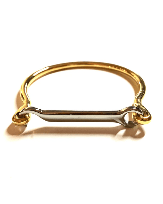 LUSITANO STIRRUP BANGLE | gold & silver