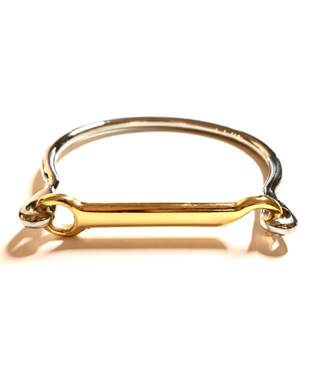 LUSITANO STIRRUP BANGLE | silver & gold
