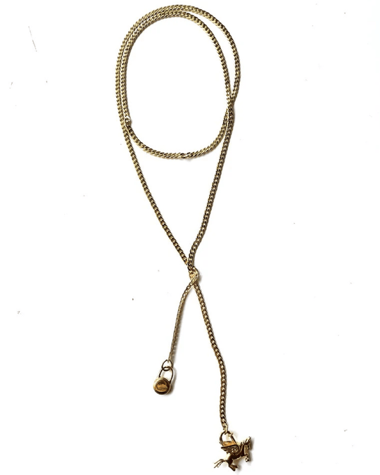 WA LARIAT NECKLACE | gold