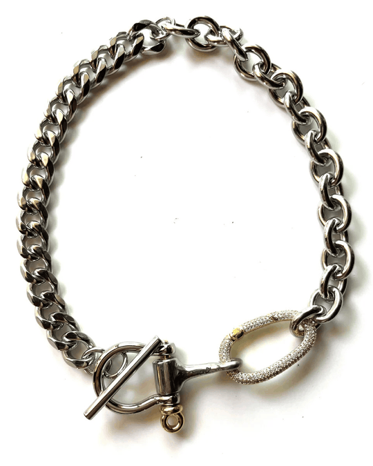 ARIES NECKLACE | silver with gold clasp