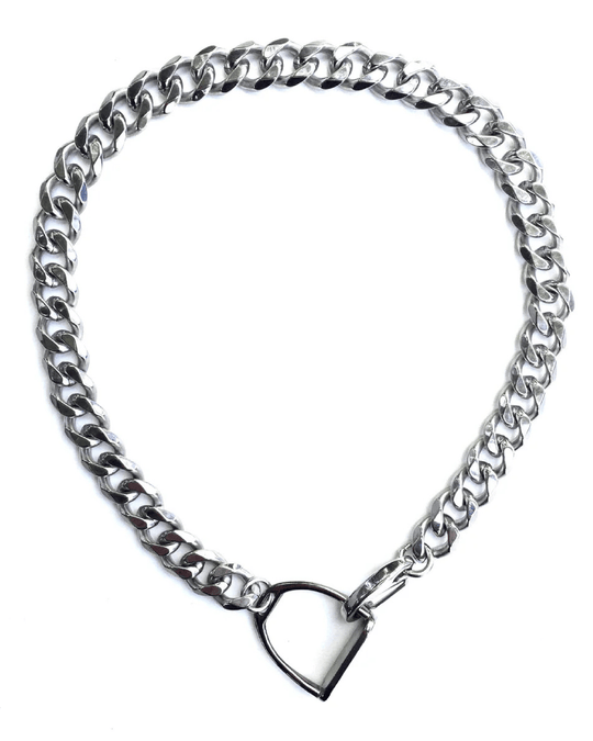 STIRRUP CURB CHAIN NECKLACE | silver