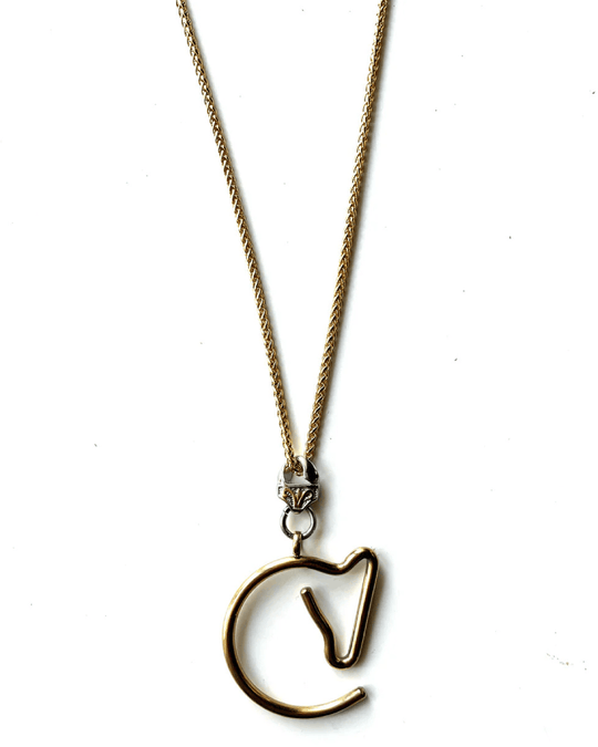 GUDENA HORSE PENDANT NECKLACE | gold