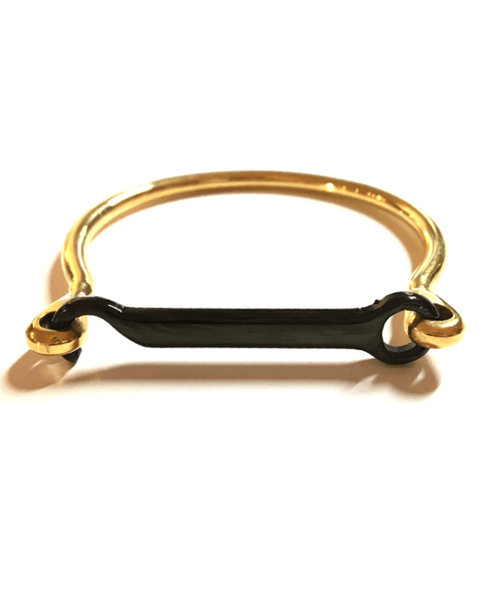LUSITANO STIRRUP BANGLE | gold & black
