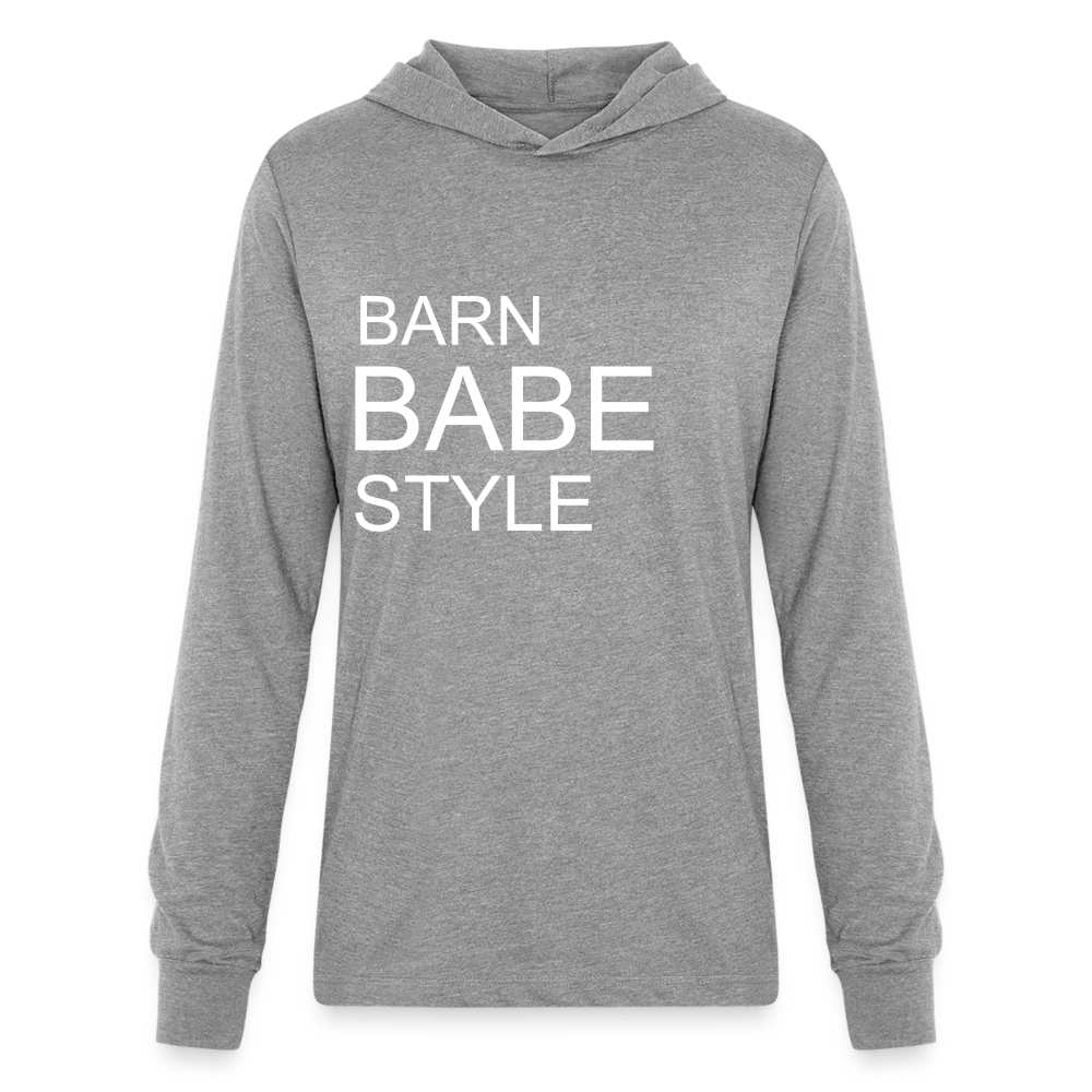 BARN BABE | Unisex Long Sleeve Hoodie Shirt - heather grey