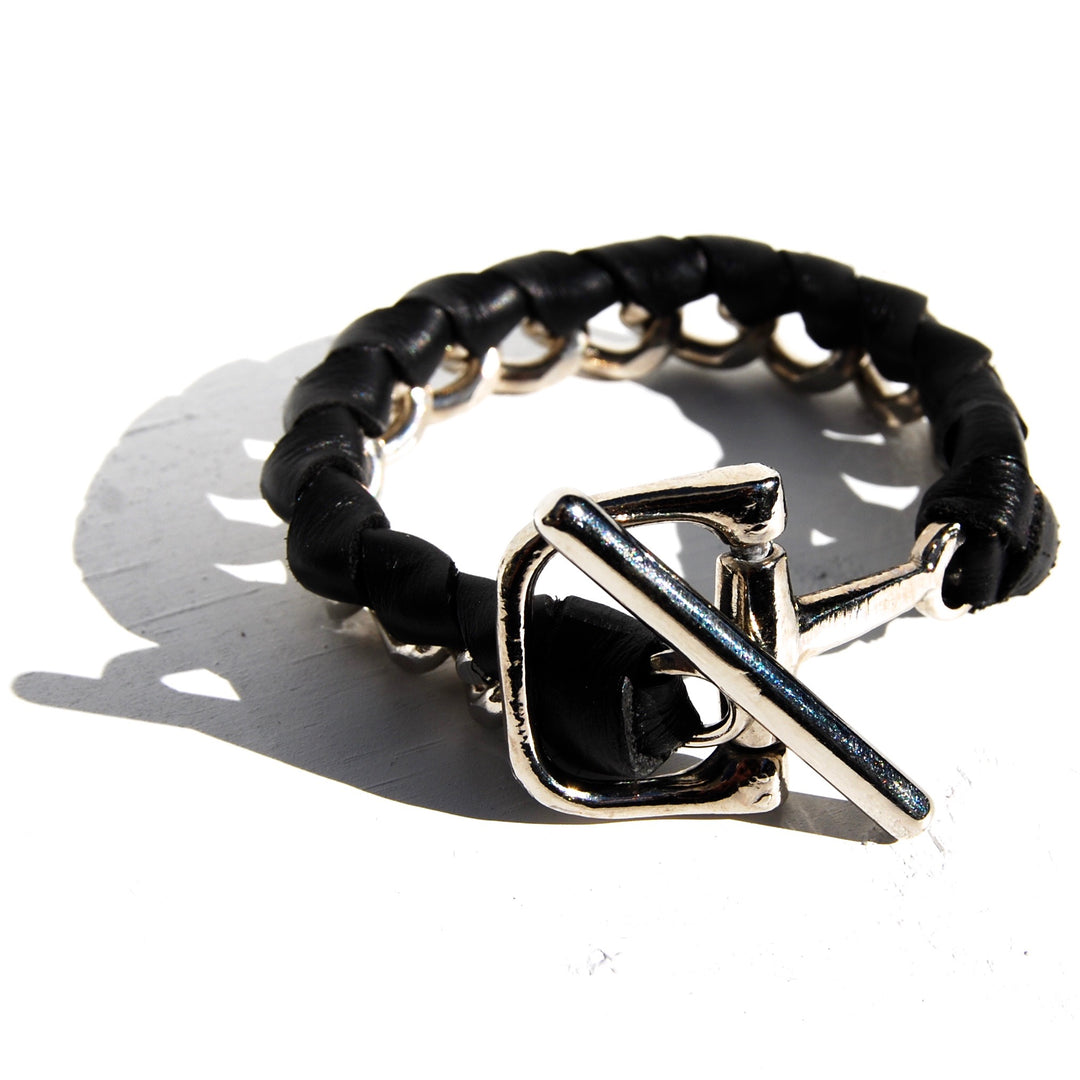 BANDIT STUDCHAIN BRACELET in black | Equestrian Gifts | Horse Bit Bracelet -AtelierCG™