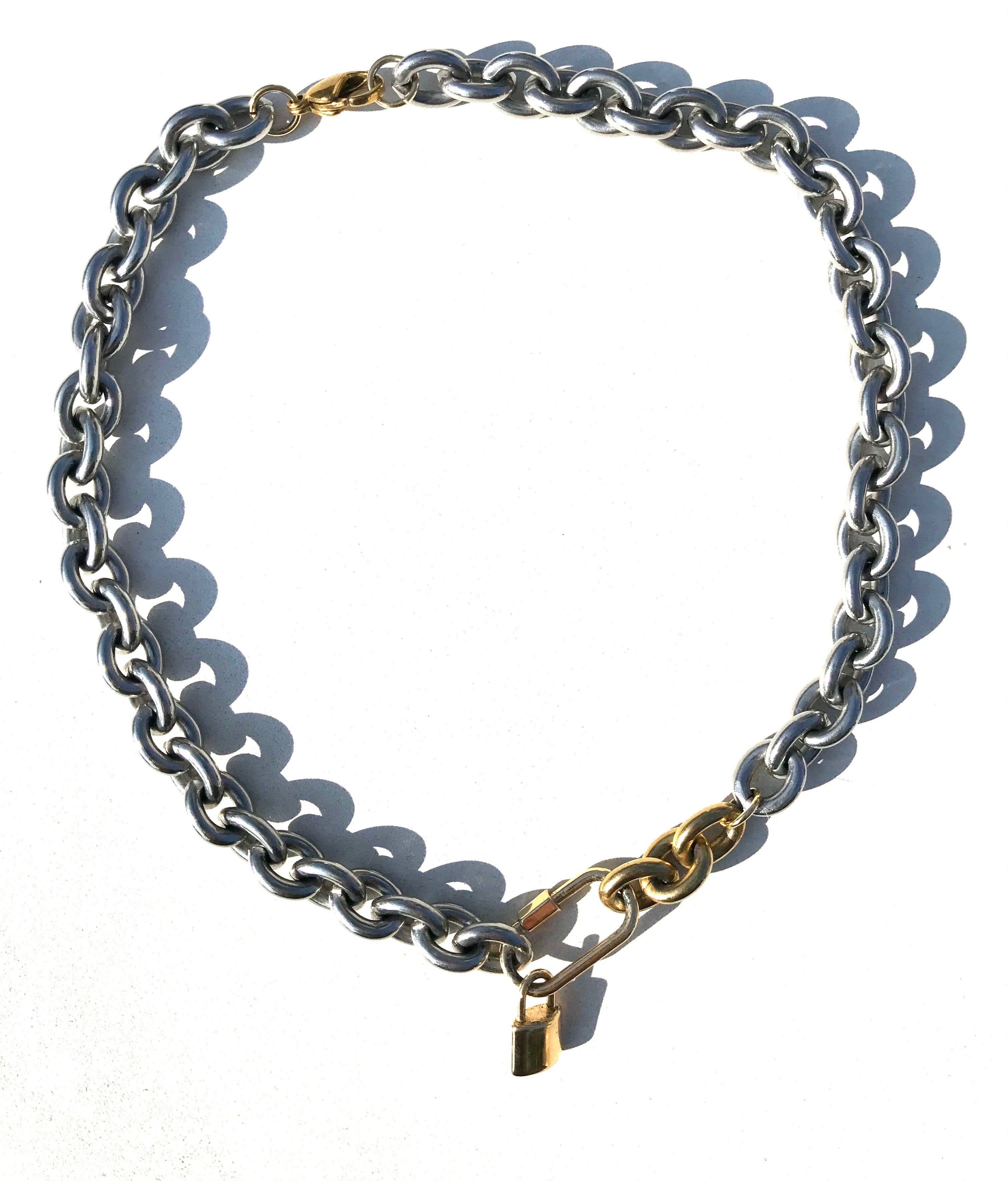 ARGO PADLOCK NECKLACE Silver | Equestrian Jewelry | Equestrian Gifts - AtelierCG™