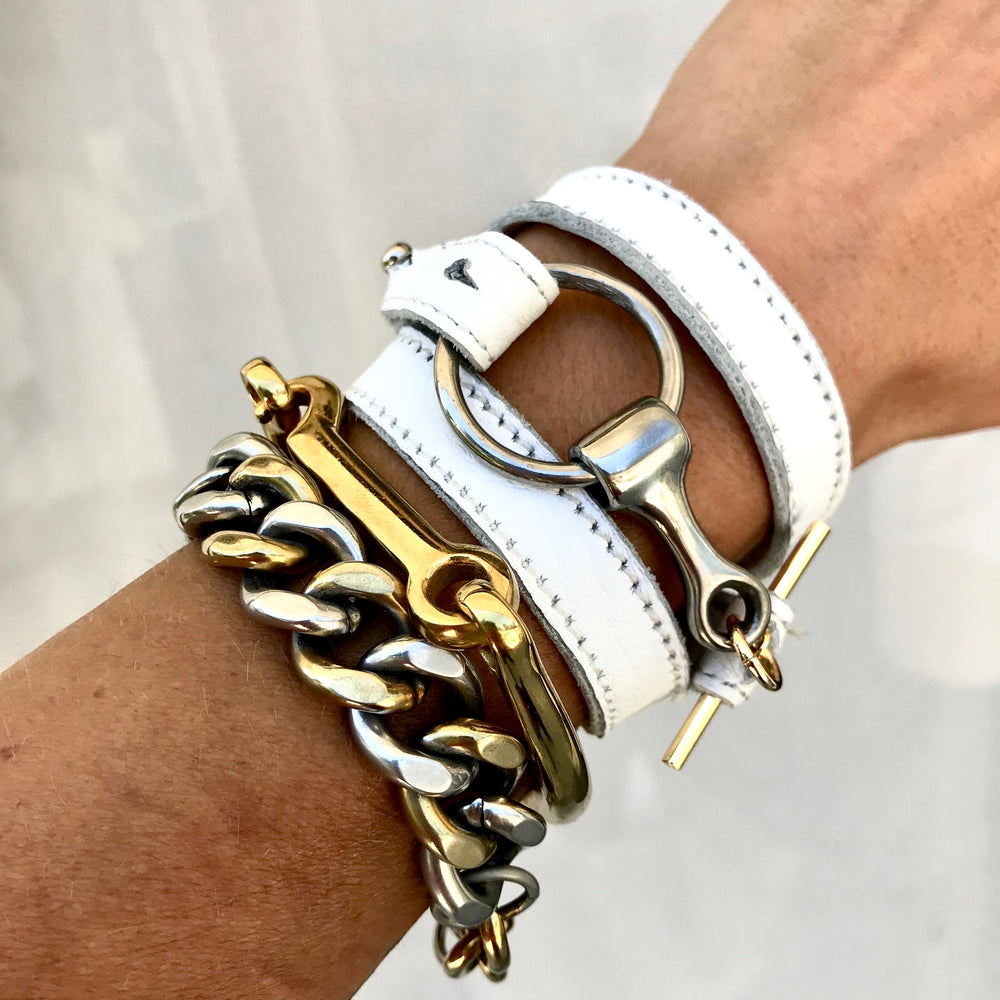 CHEYENNE LEATHER WRAP | Equestrian Jewelry | Leather Bracelet | Wrist Wrap | Horse Bit Leather Cuff - AtelierCG™