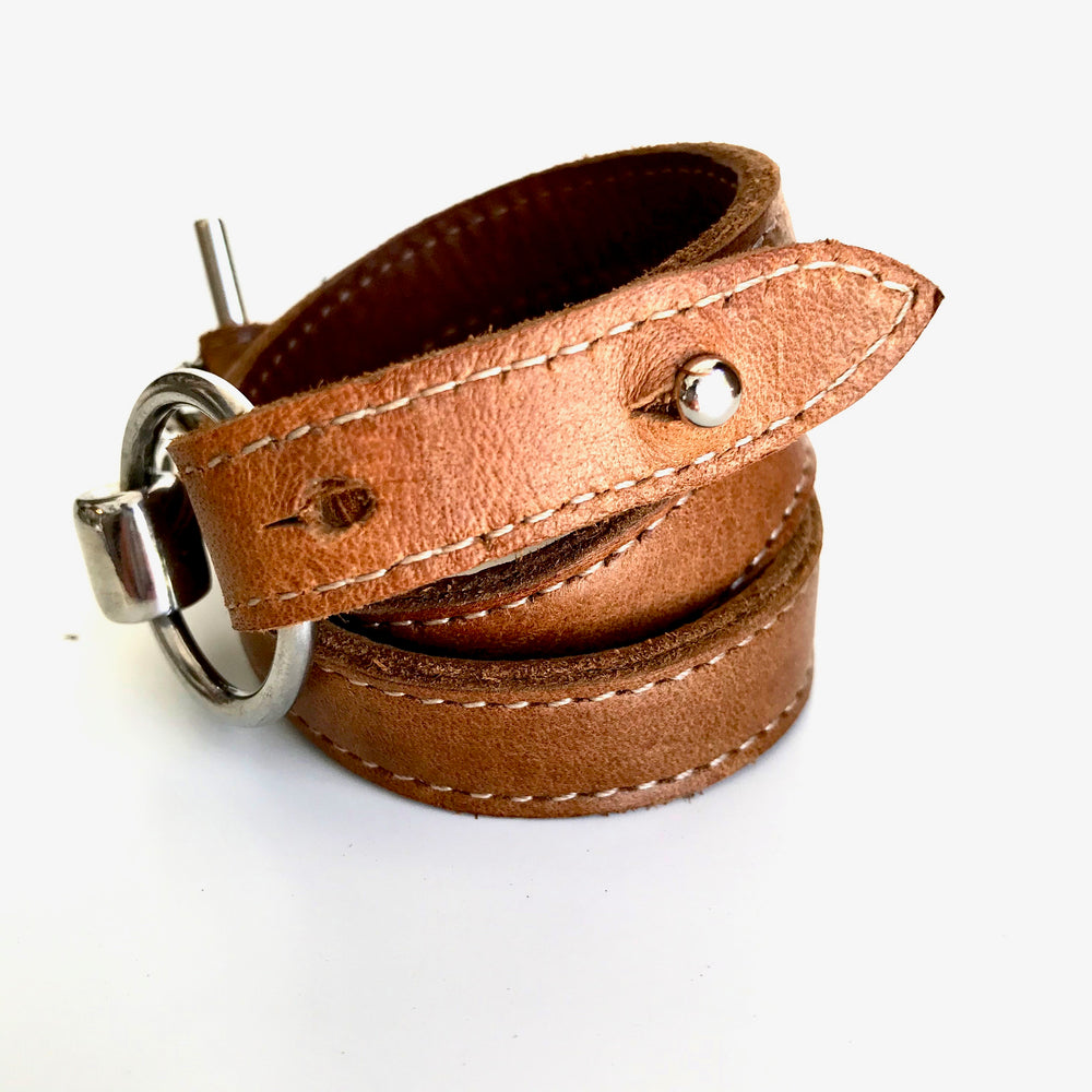 CHEYENNE LEATHER WRAP | Equestrian Jewelry | Leather Bracelet | Wrist Wrap | Horse Bit Leather Cuff - AtelierCG™