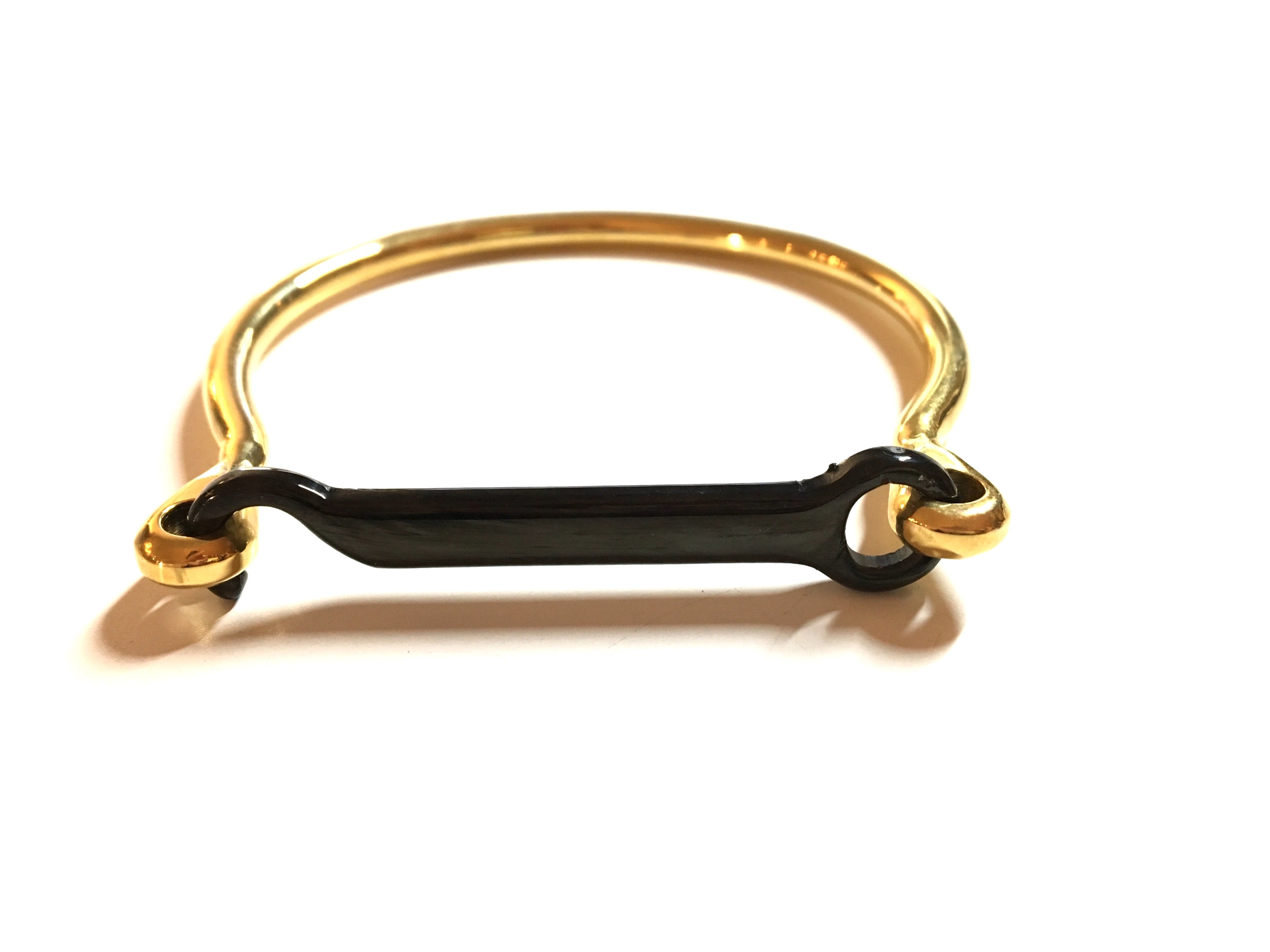 LUSITANO STIRRUP BANGLE - GOLD / BLACK| Equestrian Jewelry - AtelierCG™