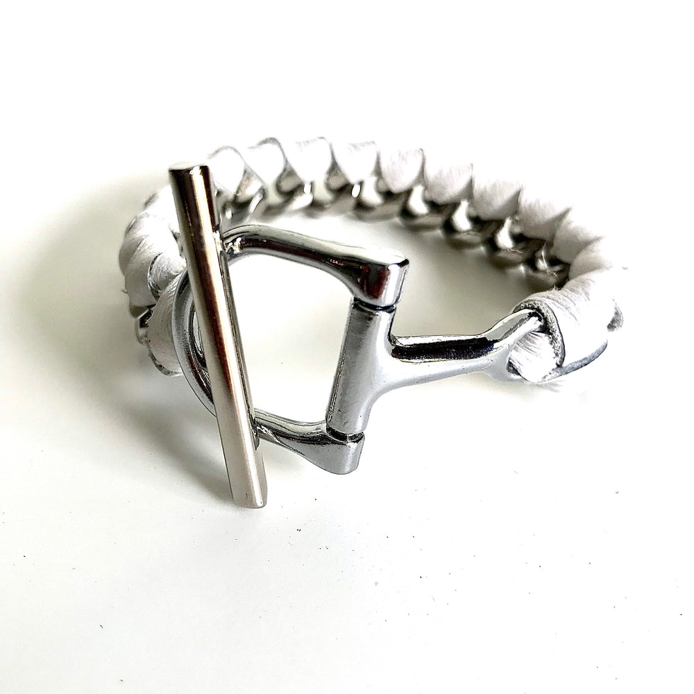 BANDIT STUD CHAIN BRACELET | WHITE - AtelierCG™