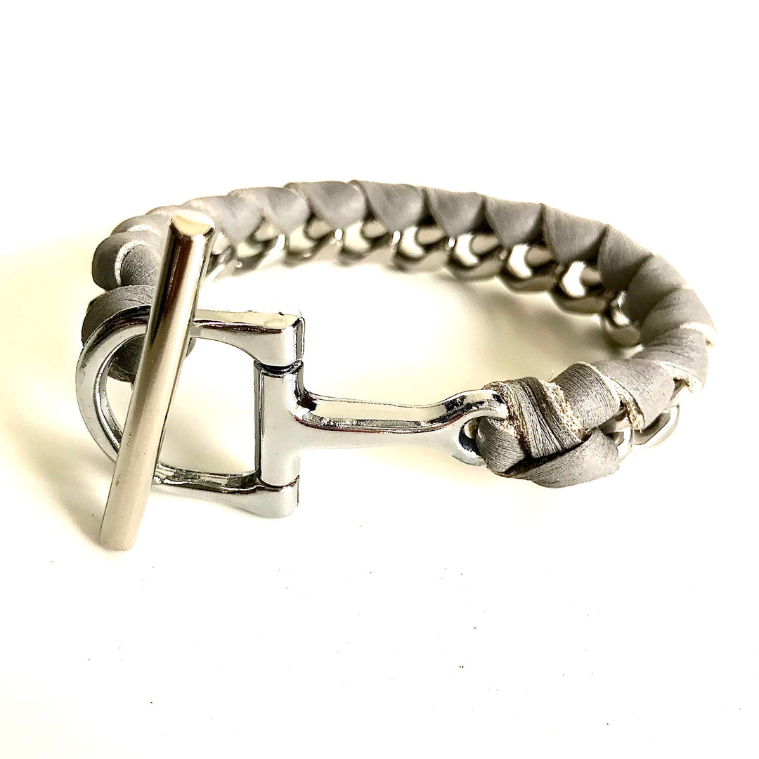BANDIT STUD CHAIN BRACELET | grey - AtelierCG™