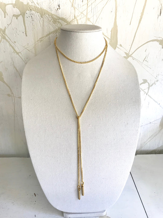 DERBY LARIAT NECKLACE  - GOLD - AtelierCG™