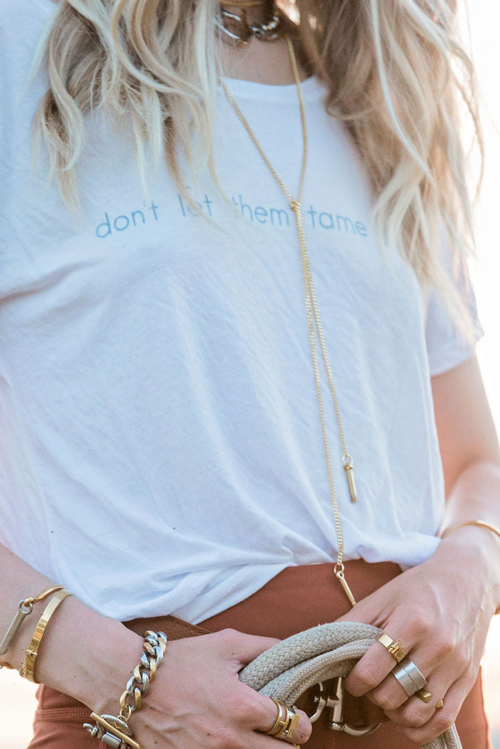DERBY LARIAT NECKLACE  - GOLD - AtelierCG™