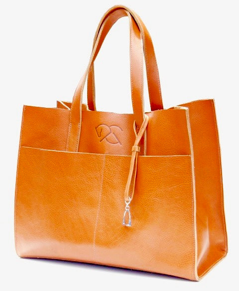 MARWARI TOTE in red dun | Equestrian Handbags | Leather Tote Bags - AtelierCG™