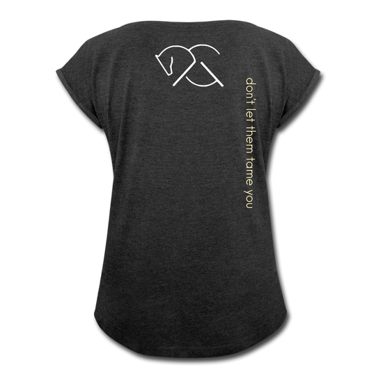 BARN BABES & CHAMPAGNE TEE - heather black