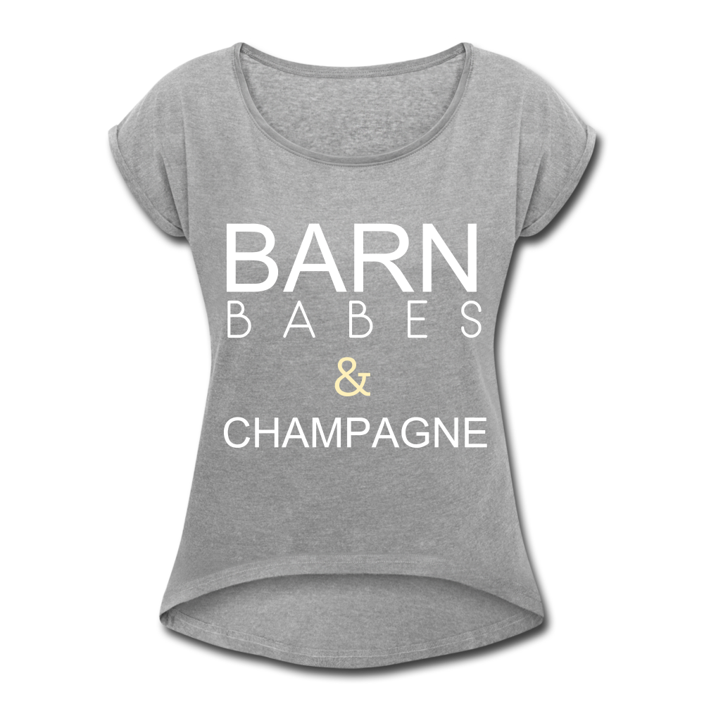 BARN BABES & CHAMPAGNE TEE | grey - heather gray