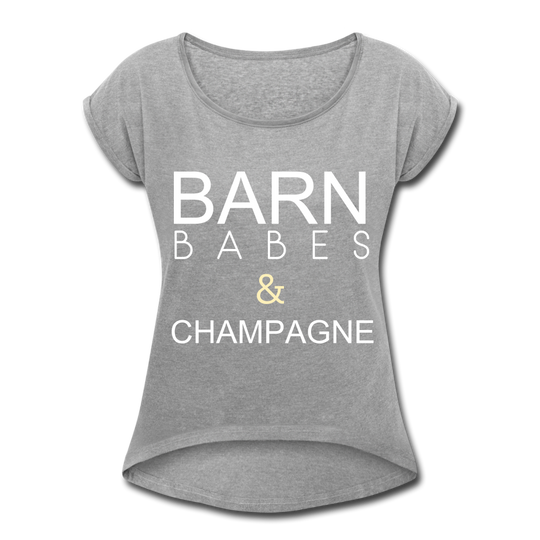 BARN BABES & CHAMPAGNE TEE | grey - heather gray