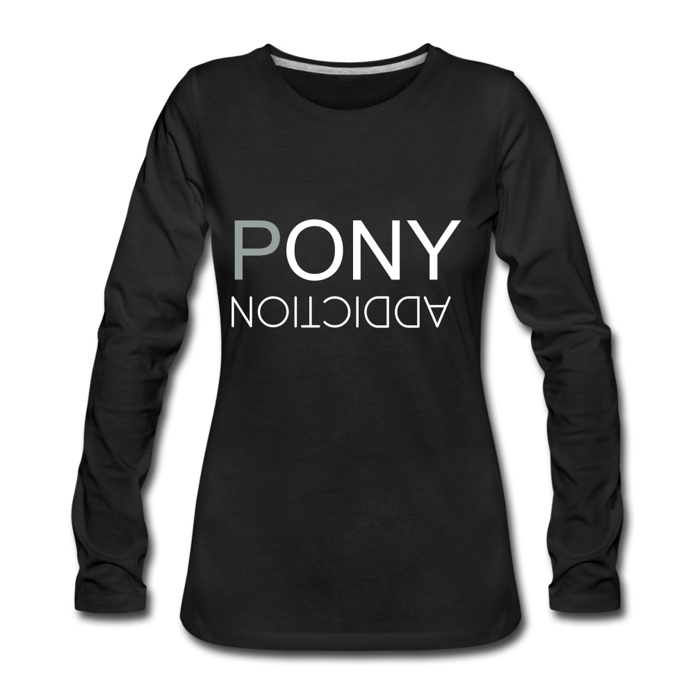 PONY ADDICTION - LONG SLEEVE TEE - black