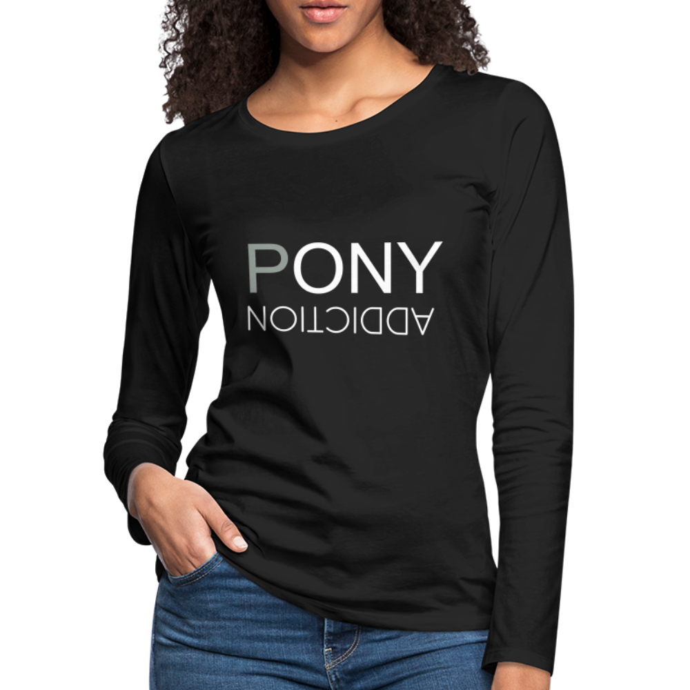 PONY ADDICTION - LONG SLEEVE TEE - black